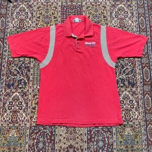 Snap On Racing Polo Shirt Men's Red Short Sleeve Collared‎ Button Up Size L